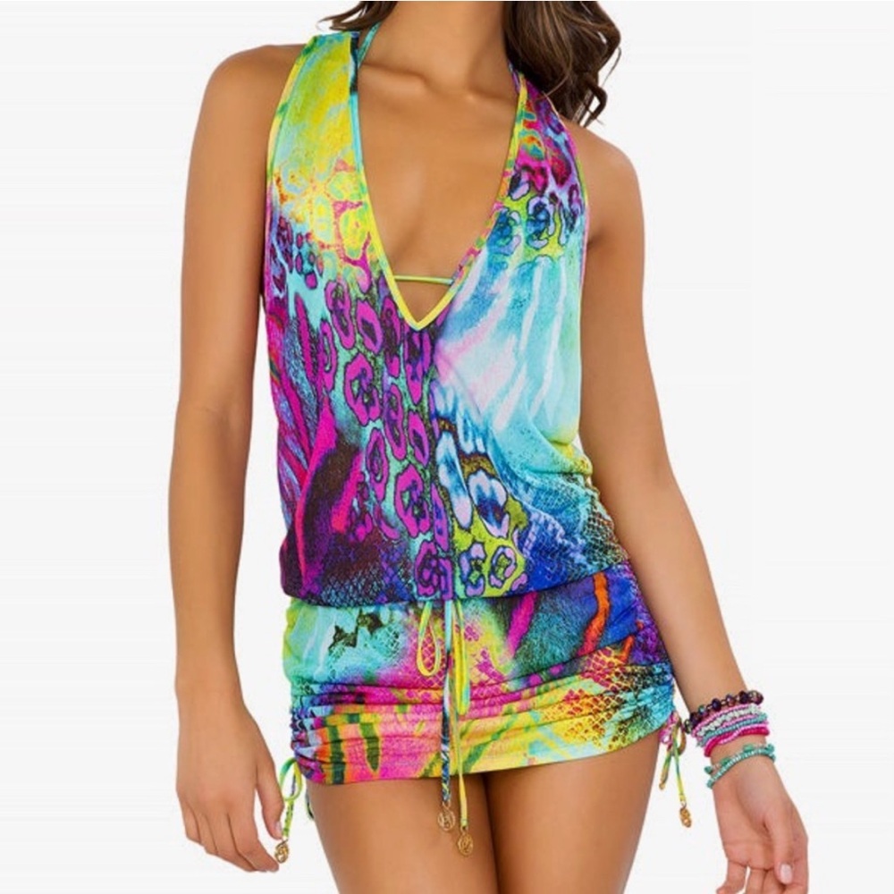 Luli Fama T back Mini dress Cover up Sz Small